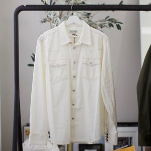 Mens Tecovas White Western Shirt (L)